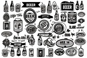 beer tins tattoo idea