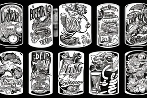 beer tins tattoo idea