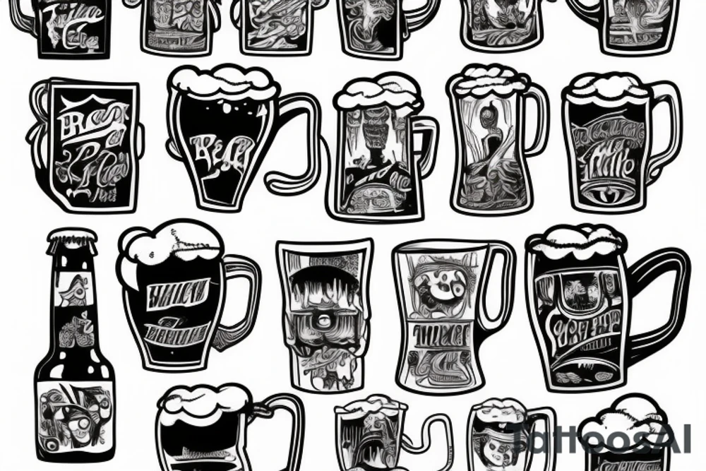 beer mug tattoo idea