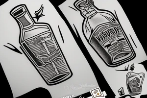 whiskey bottle tattoo idea