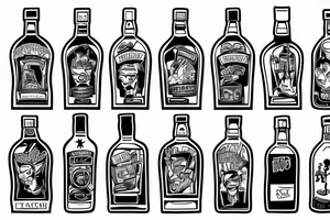 whiskey bottle tattoo idea