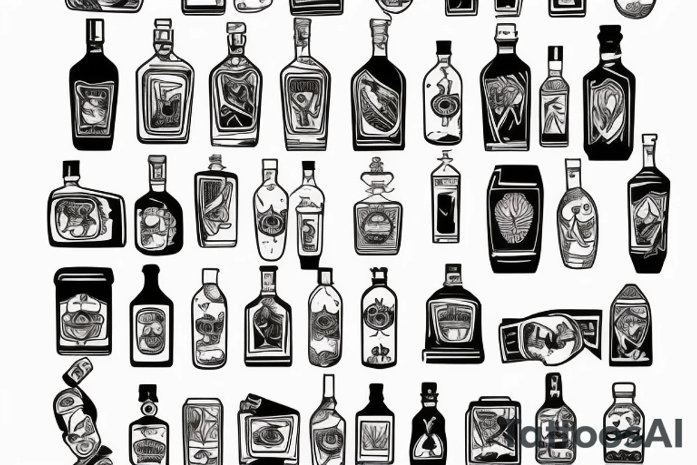 whiskey bottle tattoo idea