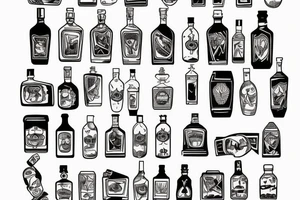 whiskey bottle tattoo idea