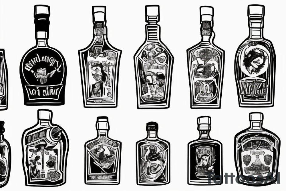 whiskey bottle tattoo idea