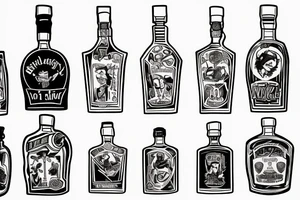 whiskey bottle tattoo idea