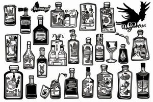 whiskey bottle tattoo idea