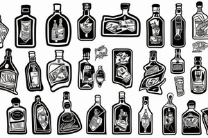 whiskey bottle tattoo idea