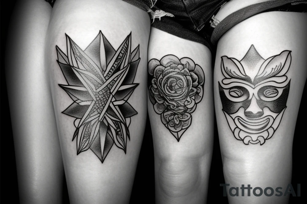 dark knee tattoo star tattoo idea