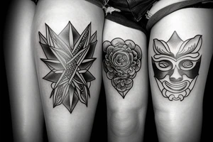 dark knee tattoo star tattoo idea