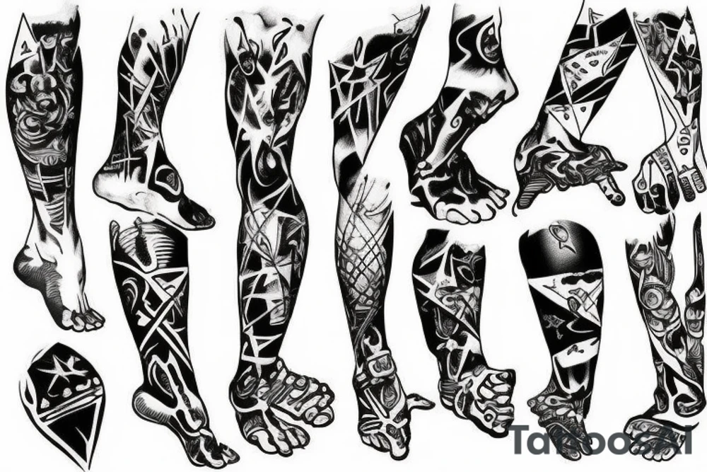 dark knee tattoo star tattoo idea