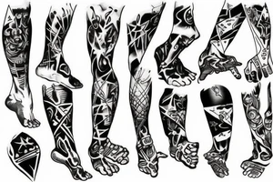 dark knee tattoo star tattoo idea