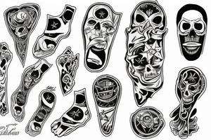dark knee tattoo star tattoo idea