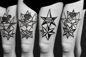 dark knee star tattoo idea