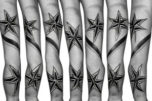 dark knee star tattoo idea