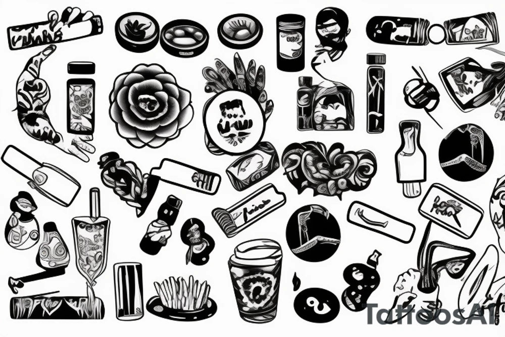 drugs party lover tattoo idea