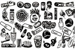 drugs party lover tattoo idea