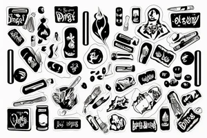 drugs party lover tattoo idea