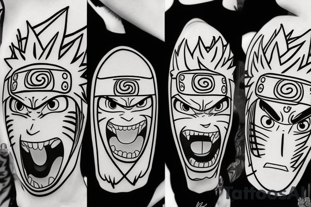 Naruto Shippuden, angry face, single character tattoo idea