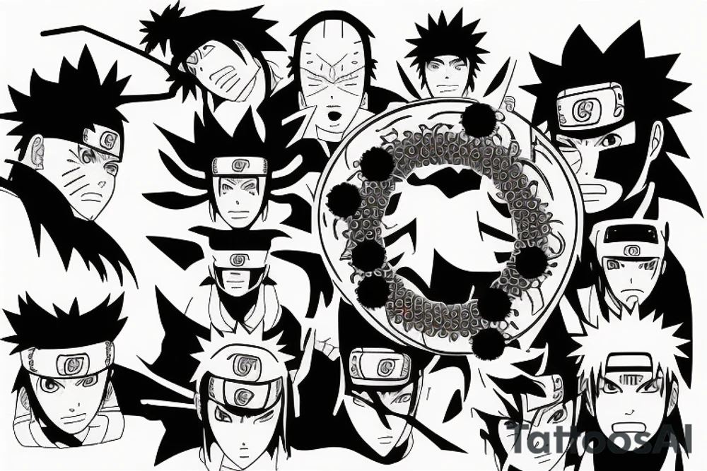 Naruto Shippuden, angry face, rsm mode tattoo idea