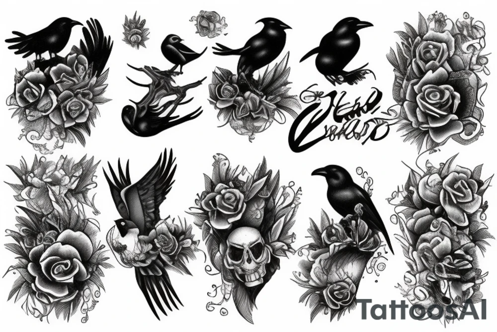crow falls tattoo idea