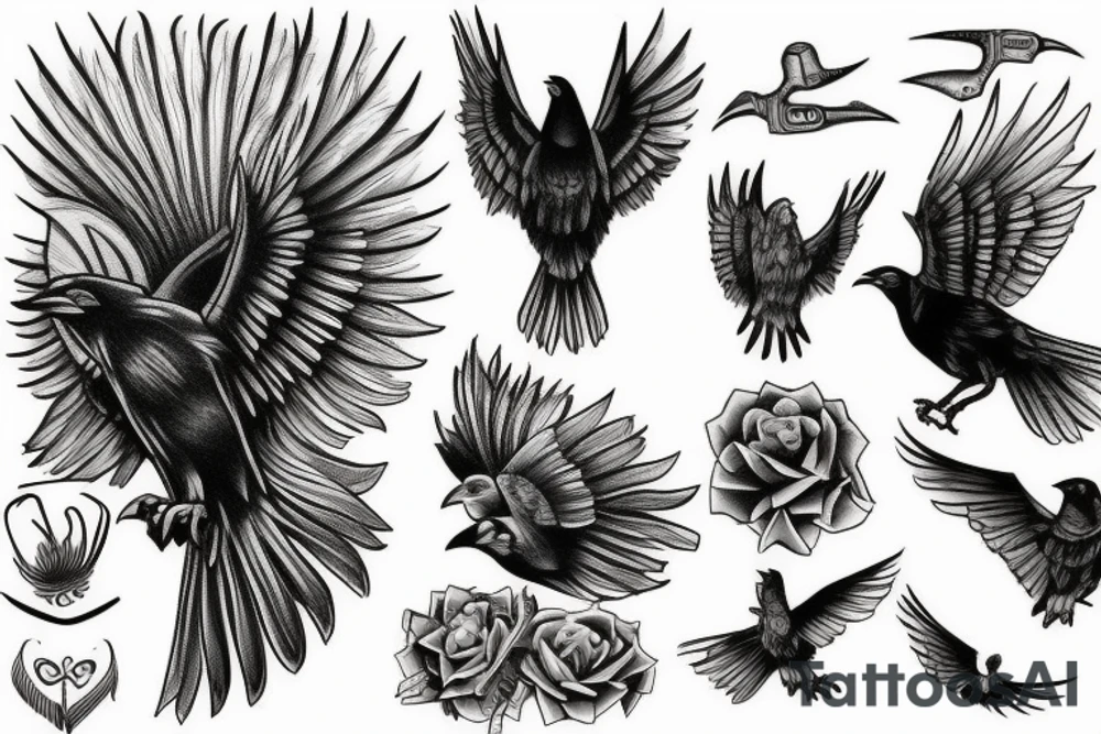 crow falls tattoo idea