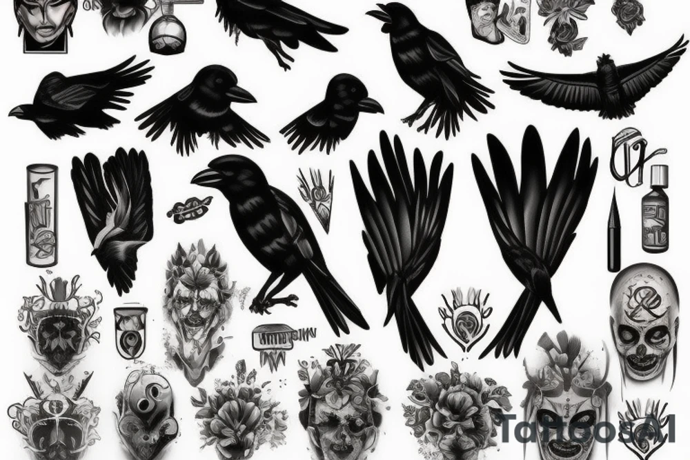 crow falls tattoo idea