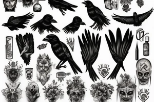 crow falls tattoo idea