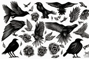 falling crow tattoo idea