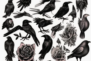 falling crow tattoo idea