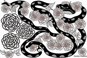 tiger, snake, flowers, peonies tattoo idea