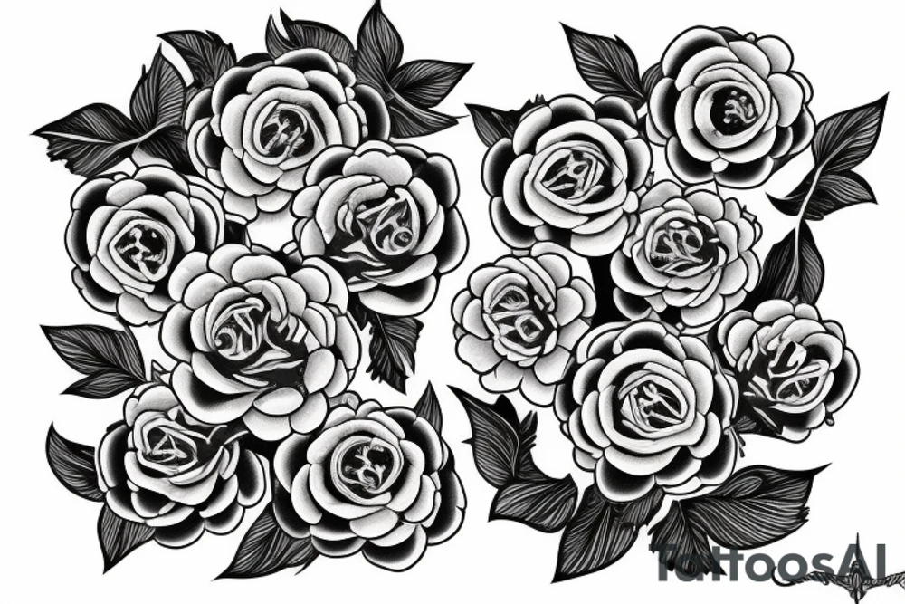 crown, peonies tattoo idea