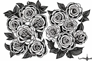 crown, peonies tattoo idea