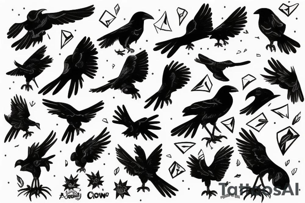 A crow is falling down tattoo idea
