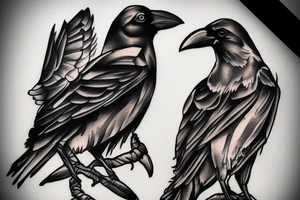 A crow is falling down tattoo idea