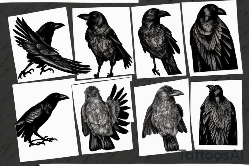 A crow is falling down tattoo idea