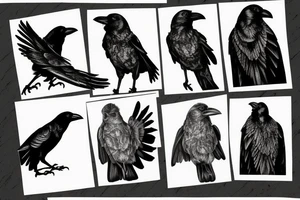 A crow is falling down tattoo idea