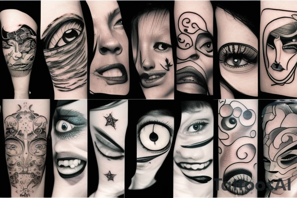 crying eyes tattoo idea
