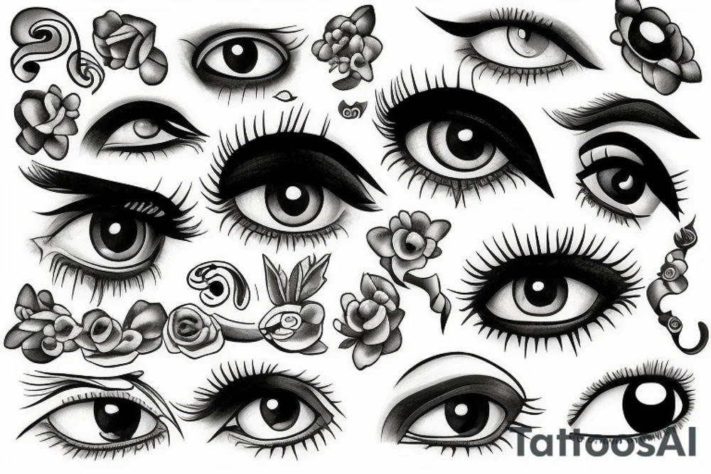 crying eyes tattoo idea