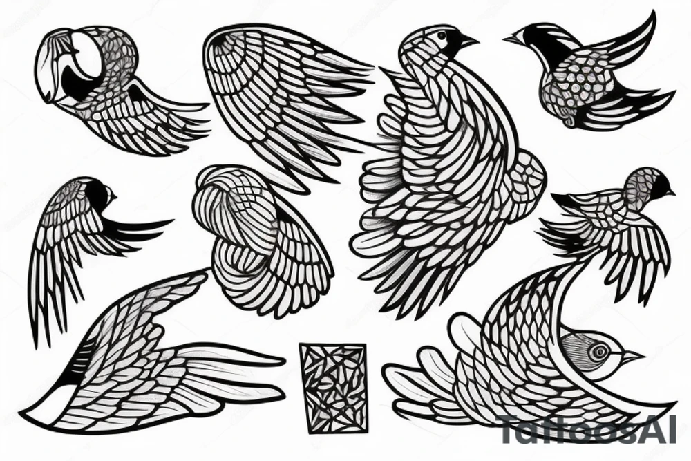 the art of flying birds tattoo idea
