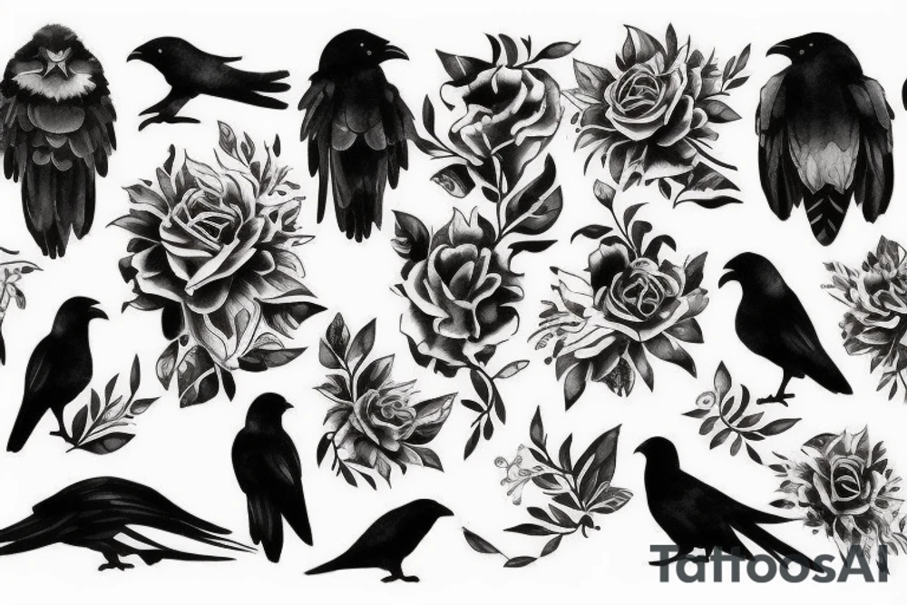 crow and tiger tattoo idea