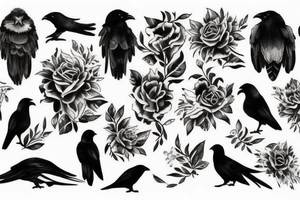 crow and tiger tattoo idea