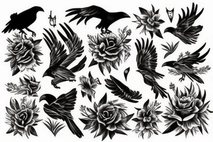 crow and tiger tattoo idea