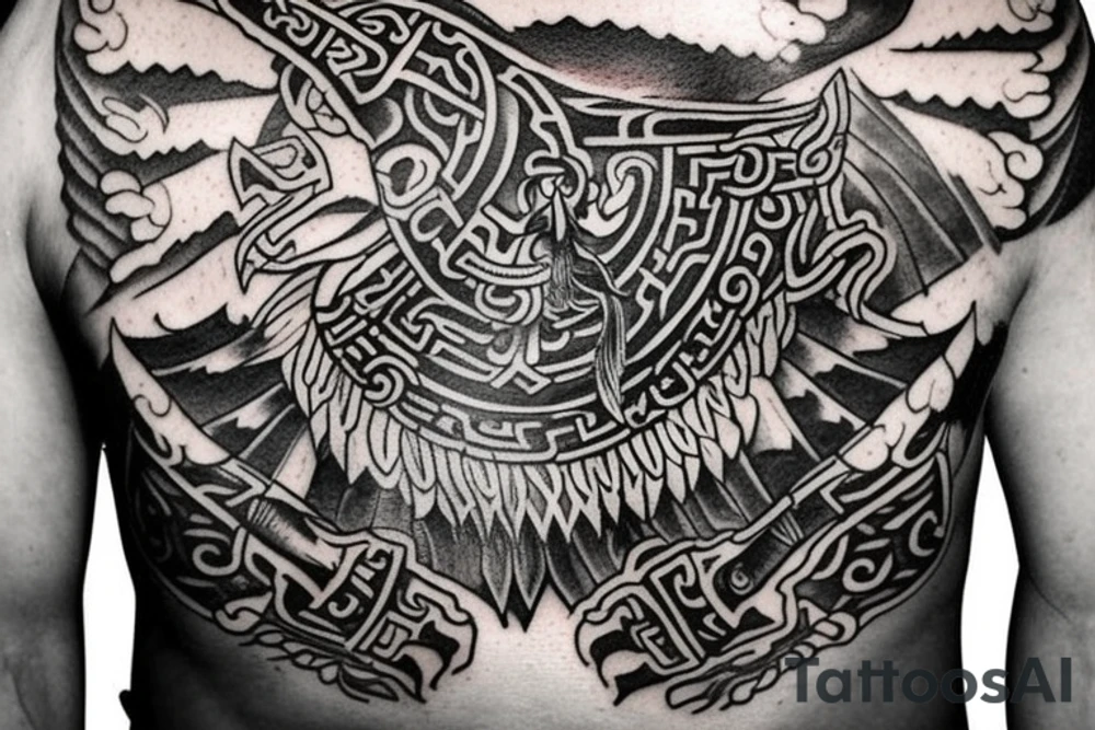 Viking raven means protection and strength, as well as wisdom and courage. This powerful protective tattoo is often depicted with Galdrastav, Sigils and other runic symbols. It reminds of the courage and experience needed to overcome life's difficulties. tattoo idea