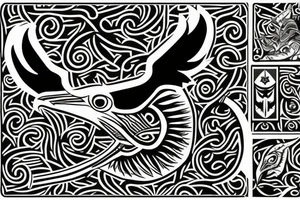 Viking raven tattoo idea