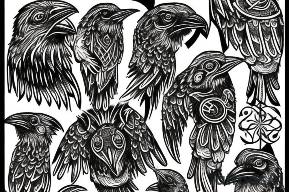 Viking raven tattoo idea