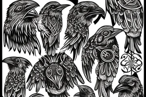 Viking raven tattoo idea
