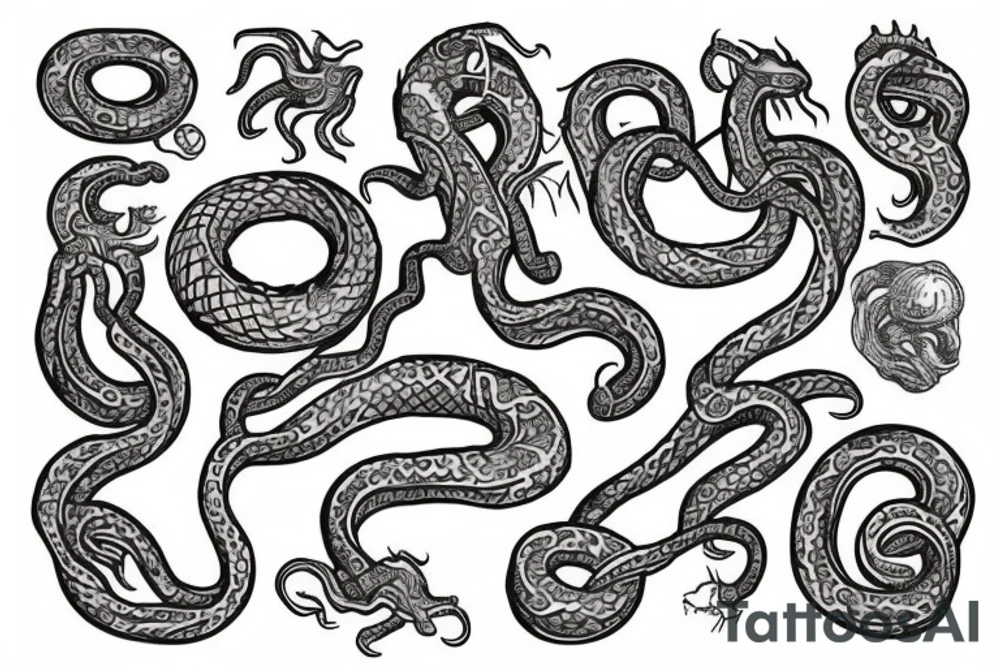 uroboros, snake in cyrcle tattoo idea