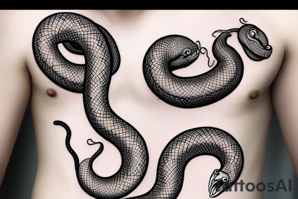 coiled snake biting its own tail tattoo idea