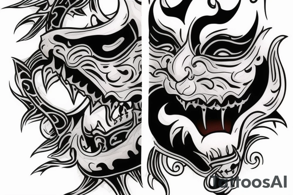 hannya mask tattoo idea