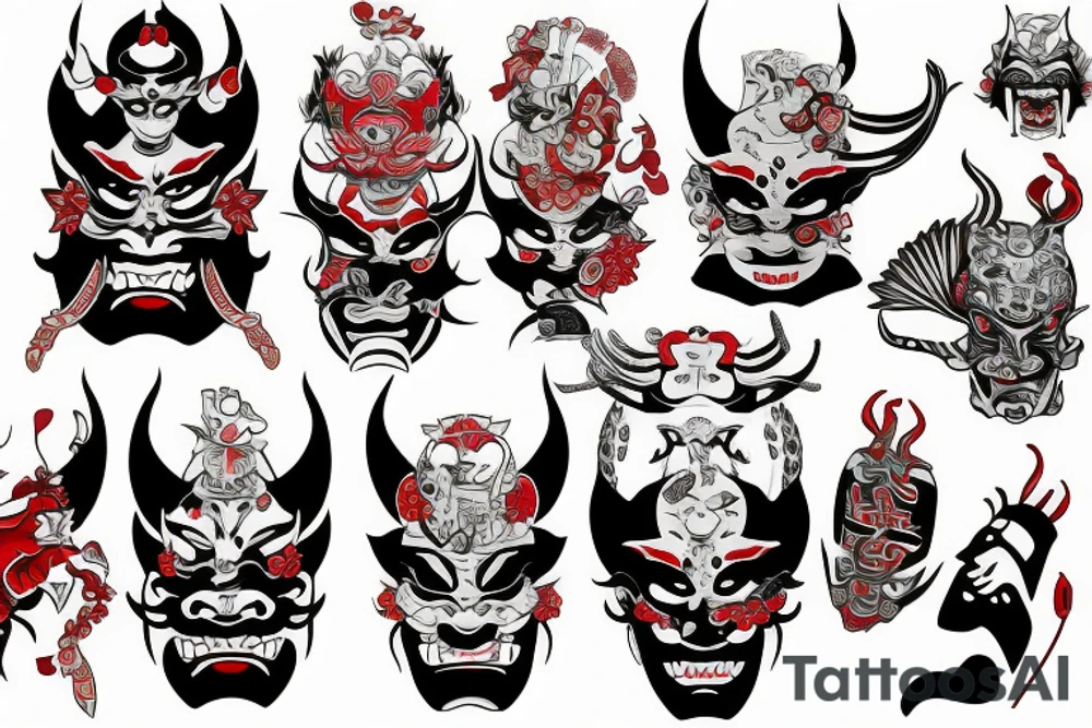 hannya mask tattoo idea